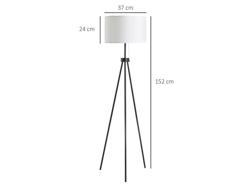  Lampadaire moderne noir et blanc acier et polyester, culot e27, câble 3 m  - Conforama C