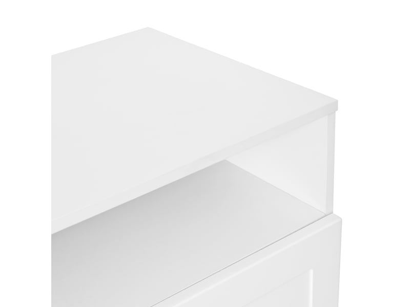  Meuble à chaussures 2 portes blanc, 146x34x109 cm, rangement avec étagères réglables et poignées dorées  - Conforama W