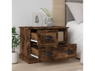 Table de chevet - cabinet de chevet - table de nuit chêne fumé 60x39x45 cm