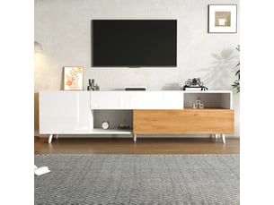 Meuble tv coloris blanc 180 cm <strong>HAUSS SPOLE</strong> <strong></strong>