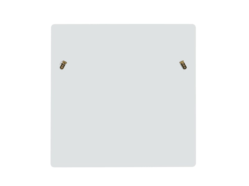 Miroir mural carré 80 x 80 cm à cadre blanc en mdf strié, design moderne pour entrée, chambre et salon - Conforama D