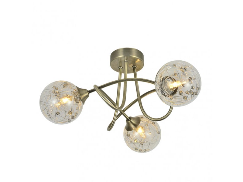  Fabrilamp rio de janeiro, lampe, moderne, 3 x g9, cuir, 21 x 37 x 37 cm 154153014 - Conforama C
