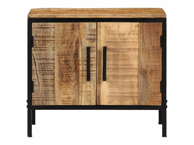  Table de chevet - cabinet de chevet - table de nuit 2 pc marron et noir 50 x 30 x 45 cm  - Conforama E