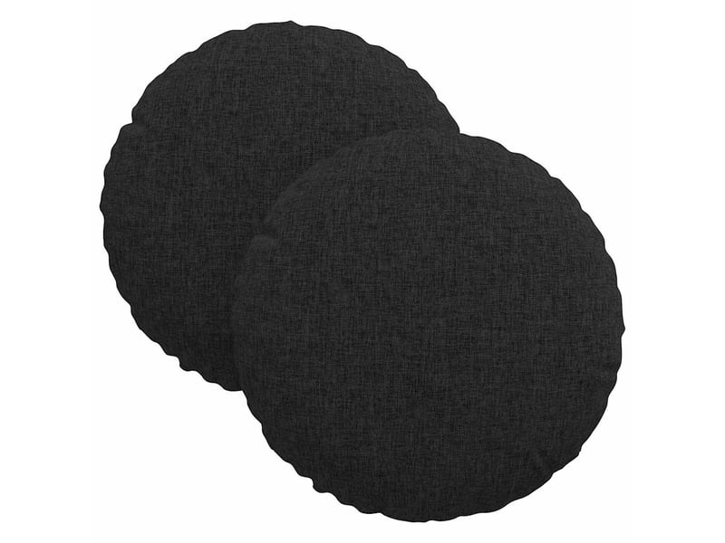 Lot de 2 coussins de siège, coussins décoratifs tissu noir ø30 x 13 cm cf59848 - Conforama A