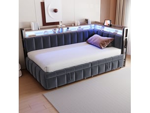 Lit gigogne 90x200 cm DESVIAE   coloris gris