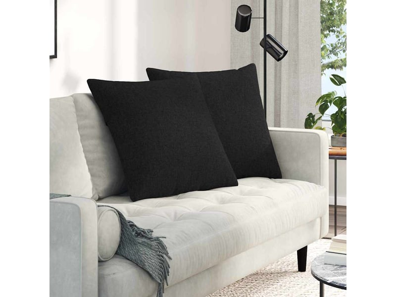  Lot de 2 coussins de canapé, coussins décoratifs tissu noir 80 x 80 cm cf58927  - Conforama B