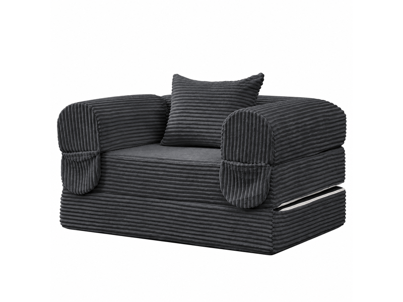 Ensemble canapé modulable 1+2 places, velours côtelé, sans cadre, assise épaisse, style moderne - Conforama A