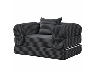 Ensemble canapé modulable 1+2 places, velours côtelé, sans cadre, assise épaisse, style moderne