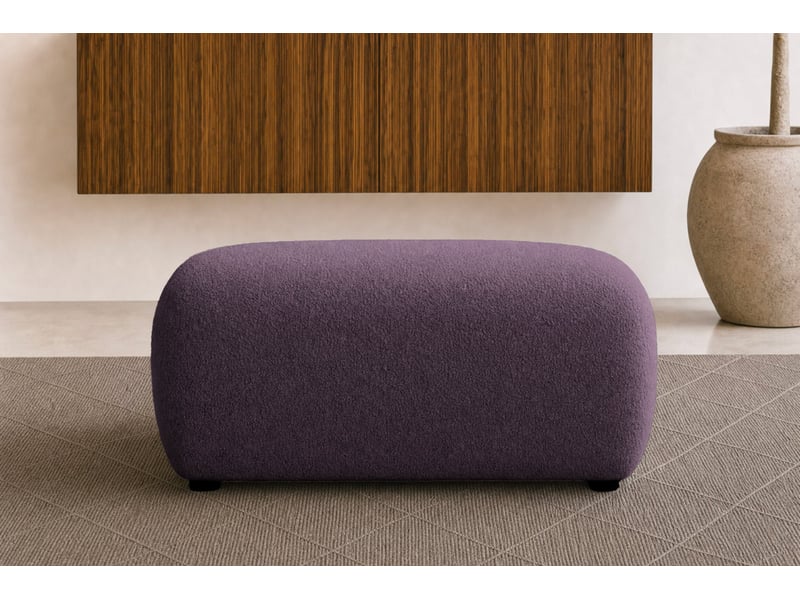  Cassis - pouf en tissu chenille mauve 105x57x40  - Conforama E