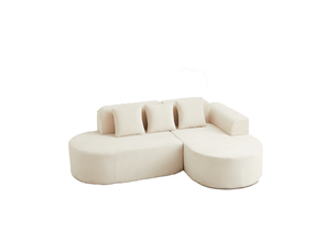 Canapé d'angle droit fixe <strong></strong> <strong></strong> 4 places Tissu beige