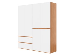 Armoire 6 porte(s) battante 5 tiroir(s) MODFU coloris bicolore largeur 180 cm
