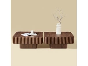 Table basse carré(e) coloris bois foncé <strong>HAUSS SPOLE</strong> <strong></strong> - 80 cmx80 cm
