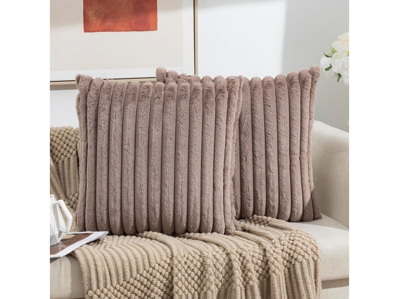  Taie d'oreiller en velours,45 x 45 cm,housse simple face,velours,camel clair,deux  - Conforama D