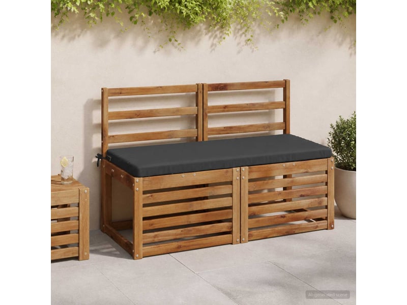 Lot de 2 coussins de banc, coussins d'assise soest 100 % polyester anthracite cf56766 - Conforama B