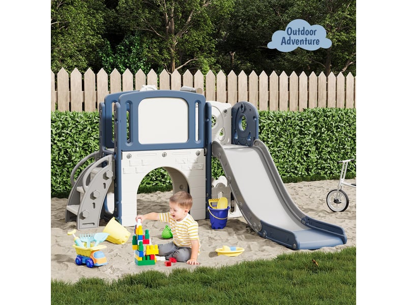  Ensemble glissoire-escalade 8 en 1 pour enfant, panier, tunnel, lunette, rangement, 1-3 ans – bleu PTG_336EDYKE - Conforama B