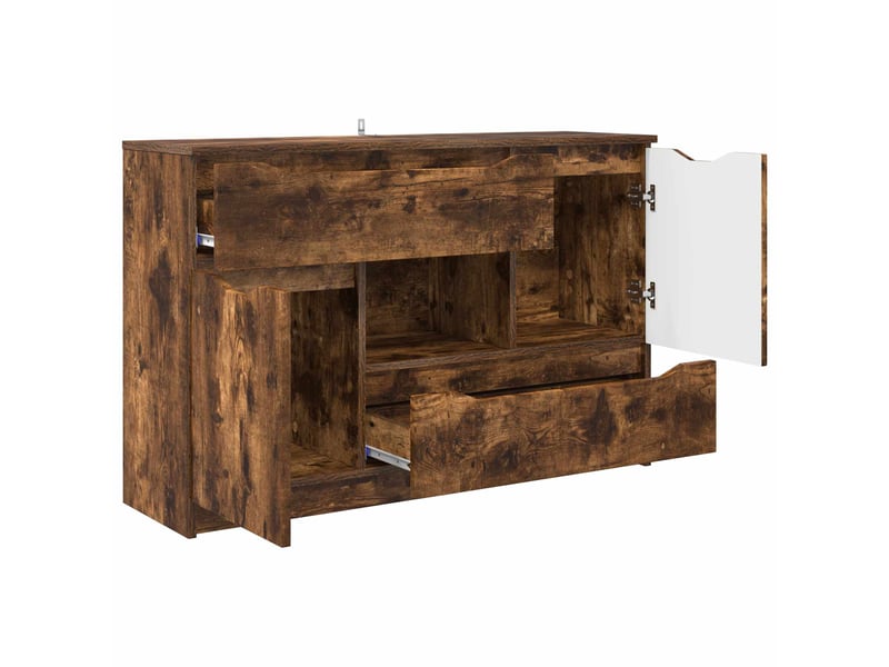 Buffet - bahut - meuble de rangement chêne fumé 100 x 30 x 65,6 bois d'ingénierie - Conforama E