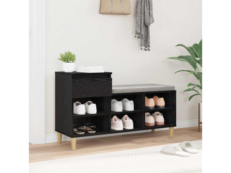  Banc à chaussures, meuble à chaussures 102x36x60 cm bois d'ingénierie shl8368  - Conforama D