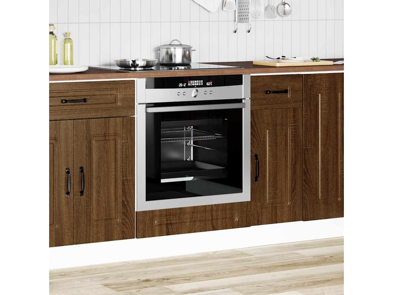  Armoire à four, armoire de cuisine kalmar chêne marron bois d'ingénierie  - Conforama C