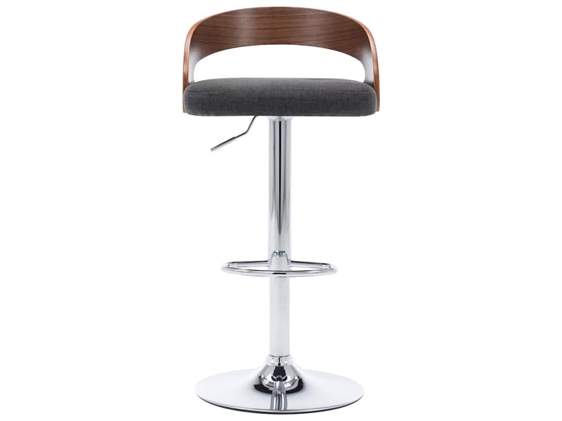  Lot de 2 tabouret de bar, chaise de bar gris foncé tissu et bois courbé  - Conforama D