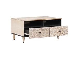 Table basse rectangulaire coloris blanc