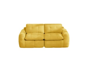Canapé droit compressé fixe <strong></strong> <strong>Fay Lum</strong> 2 places Tissu jaune