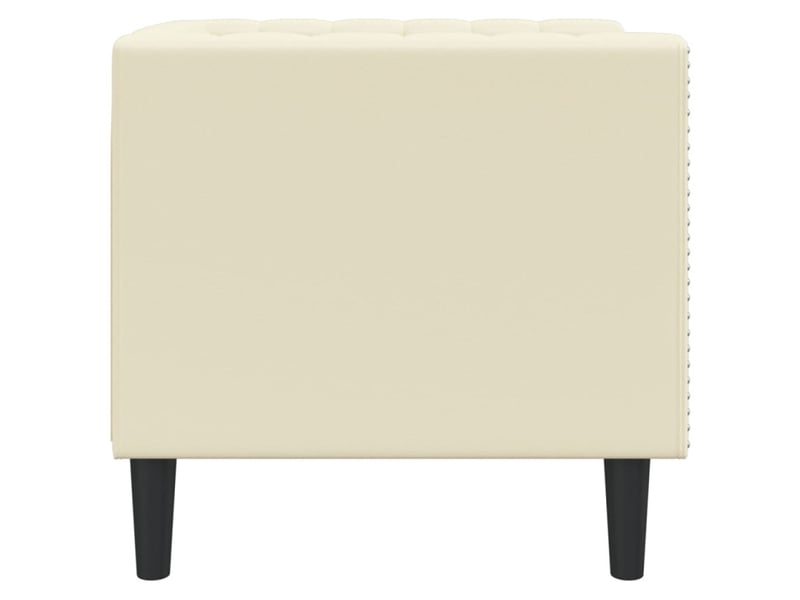  Fauteuil chesterfield crème similicuir  - Conforama E