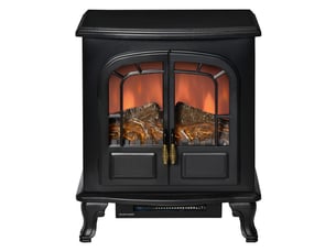Cheminée électrique poêle style rétro, effet flammes led et chauffage 10002000 w