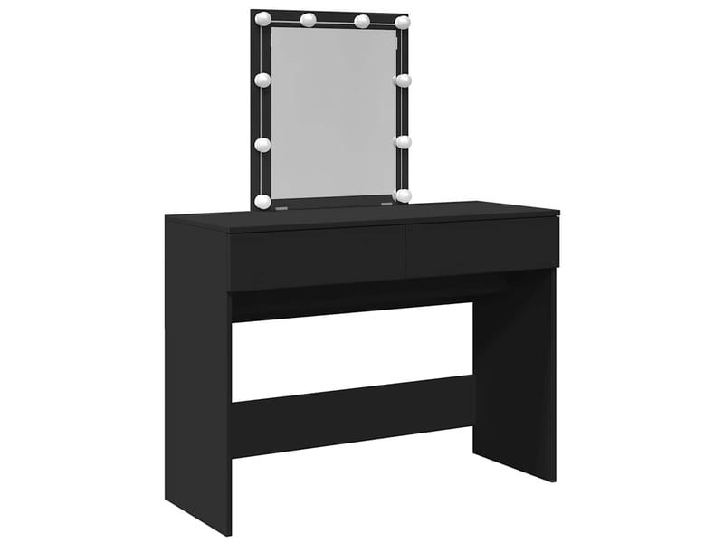 Coiffeuse, table de maquillage avec led noir 100x40x130 cm shl32165 - Conforama A