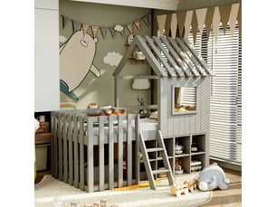 Lit mezzanine 90x200 cm coloris gris