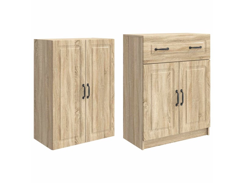  Buffet - ensemble de meubles 2 pc chêne sonoma bois d'ingénierie  - Conforama D