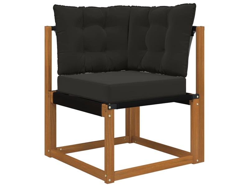 Coussin de canapé d'extérieur, coussin de chaise polyester noir 50,5 x 50,5 cm cf54123 - Conforama C