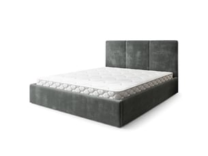 Lit coffre 180x200 cm <strong>MASSENO</strong> <strong></strong> coloris gris