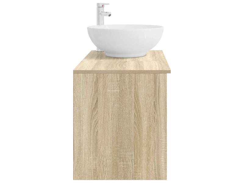  Ensemble de mobilier de salle de bain 2 pcs chêne sonoma shl5883  - Conforama E