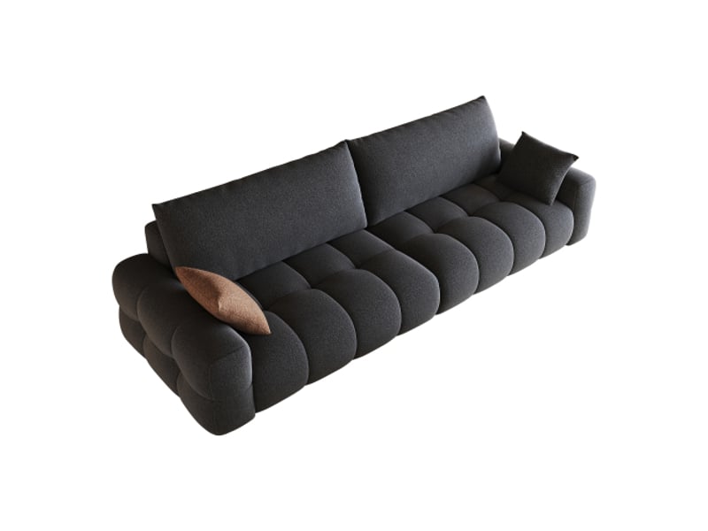  Canapé tissu 260 cm gris clair - modulaire, sans montage, mousse haute densité, profondeur d'assise  - Conforama E