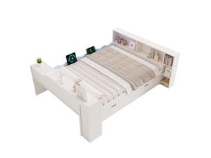 Sommier cadre à lattes 140x190 cm HAVRYA  épaisseur 75 cm  vendu avec sommier,sans matelas