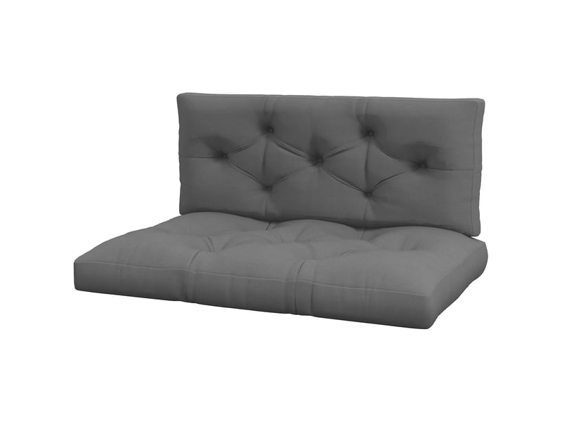  Lot de 2 coussins de jardin pour canapés et palettes, en polyester avec rembourrage épais, gris  - Conforama B