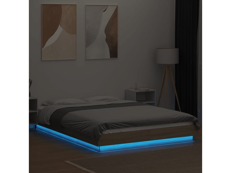  Lit double- lit adulte -  cadre de lit avec lumières led sans matelas 120x190cm  - Conforama C