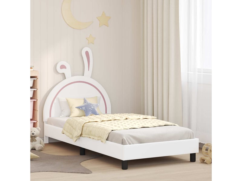 Cadre de lit pour enfants - lit jeune avec tête de lit blanc 80 x 200 cm pu - Conforama B