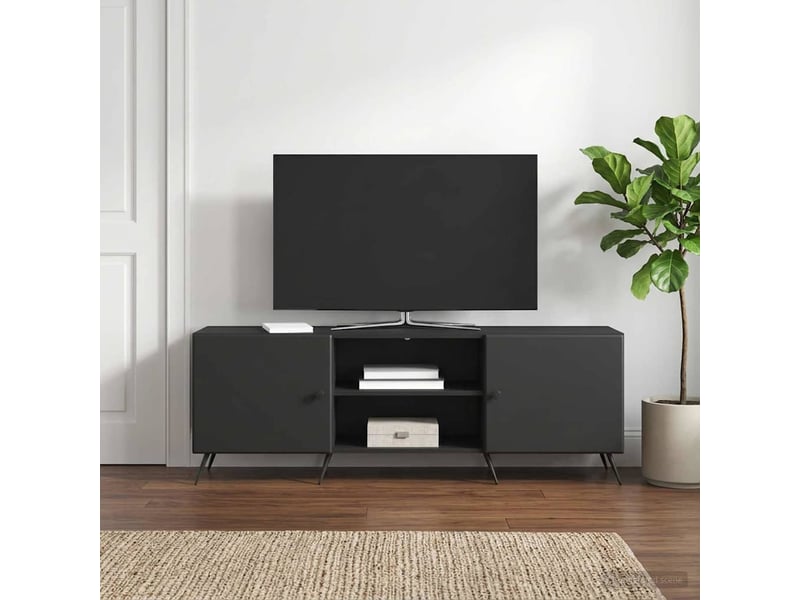  Meuble tv - banc tv - meuble de rangement 150 x 31 x 50 cm noir bois d'ingénierie  - Conforama D