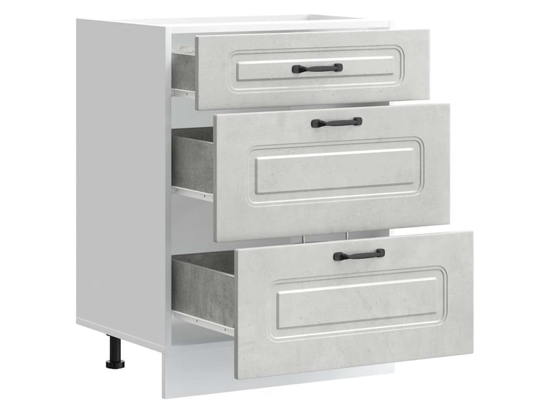 Meuble de rangement, armoire de cuisine kalmar gris béton bois d'ingénierie shl1223 - Conforama E