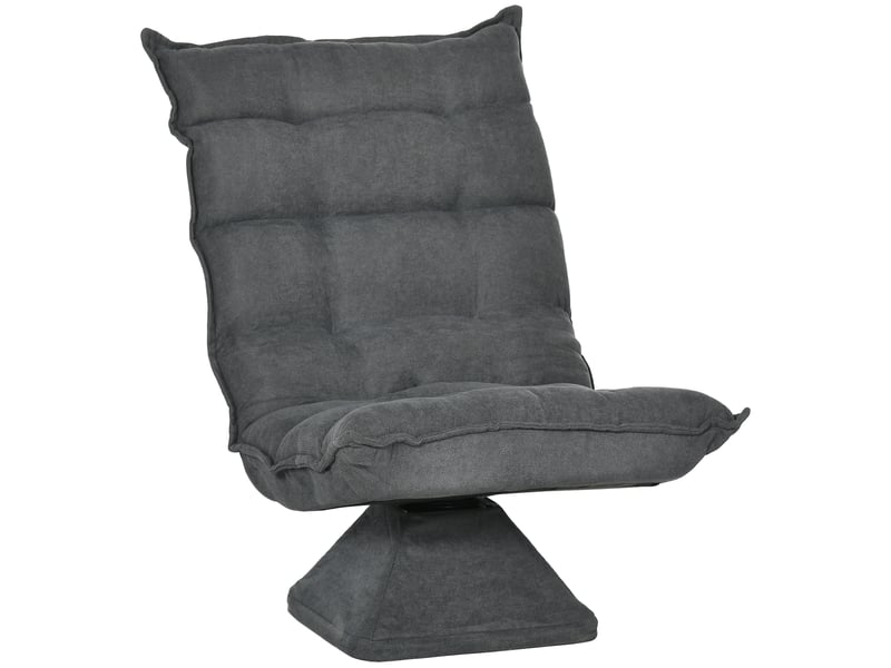  Fauteuil relax pivotant gris microfibre – dossier réglable, salon et bureau  - Conforama A