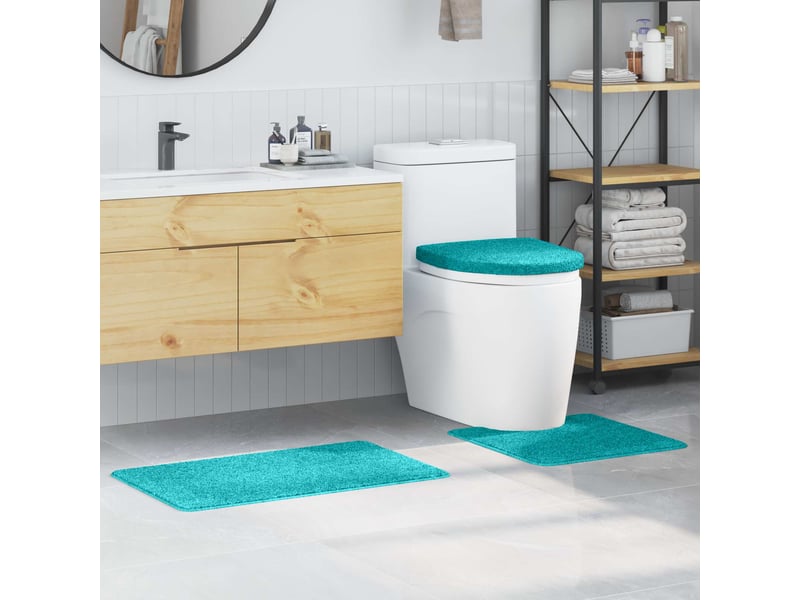 Ensemble de tapis de bain antidérapants 3 pc turquoise pp cf64757 - Conforama B