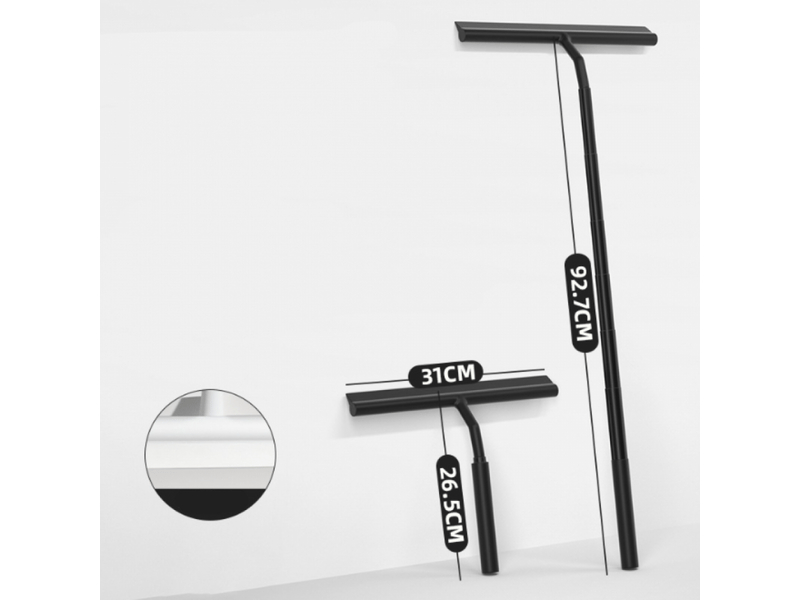 Grattoir de douche à manche téléscopique 26,5-92,7 cm, idéal pour vitres, douche, salle de bain  - Conforama B