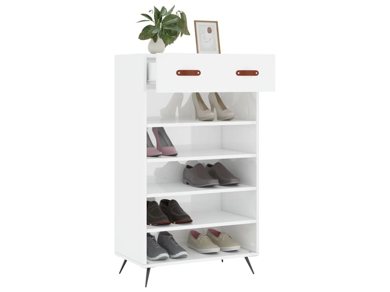  Meuble à chaussure | armoire à chaussure blanc brillant 60x35x105 cm bois ingénierie  - Conforama D