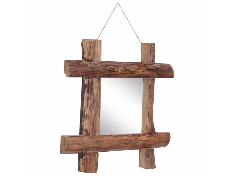  Miroir, miroir décoratif à bûches naturel 50x50 cm bois de teck recyclé cf62684  - Conforama E