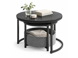 Table basse rond(e) coloris noir MEUBLIV 