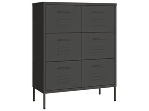 Armoire de rangement bureau, armoire à tiroirs anthracite 80x35x101,5 cm acier