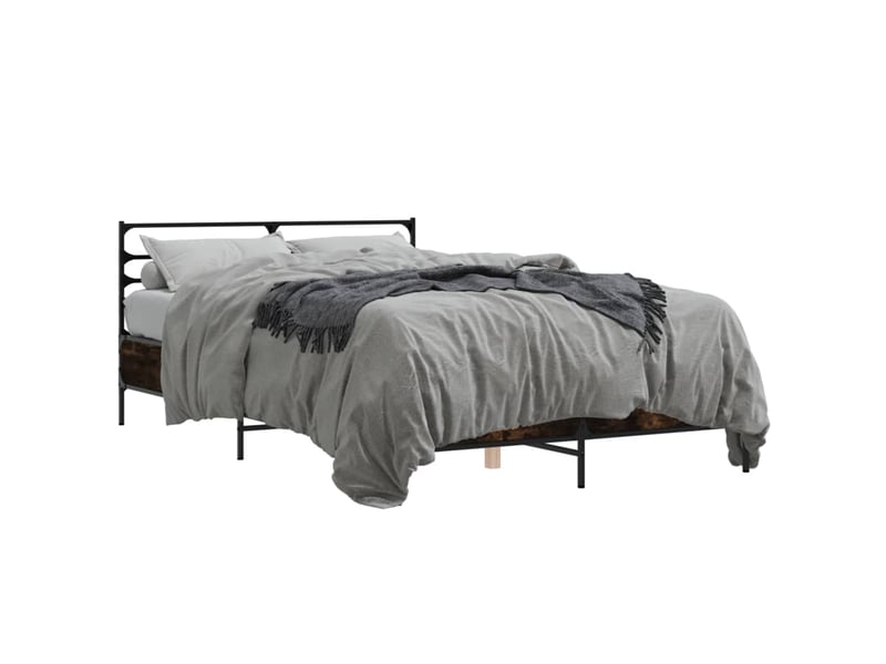  Lit double- lit adulte -  cadre de lit sans matelas chêne fumé 120x190 cm  - Conforama A