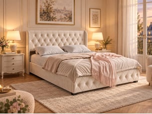 Lit 2 places 140x190 cm <strong></strong> <strong></strong> coloris beige