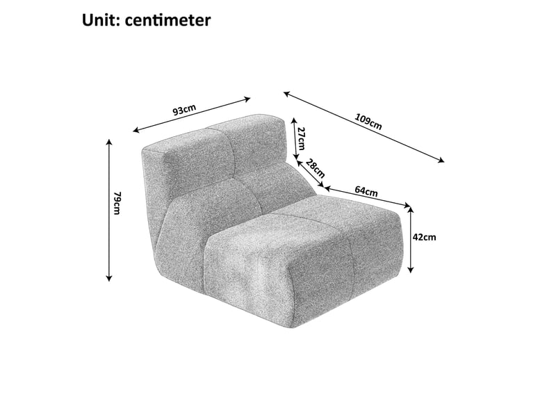 Fauteuil fixe 1 place en velours blanc, canapé compressé sans montage au style moderne pour votre salon - Conforama C